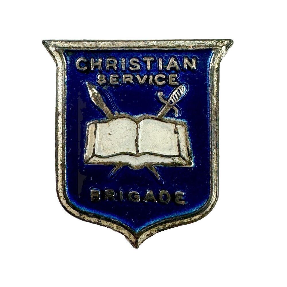 Vintage Christian Service Brigade Boys Youth Badge Pin Boy Scout Uniform Blue
